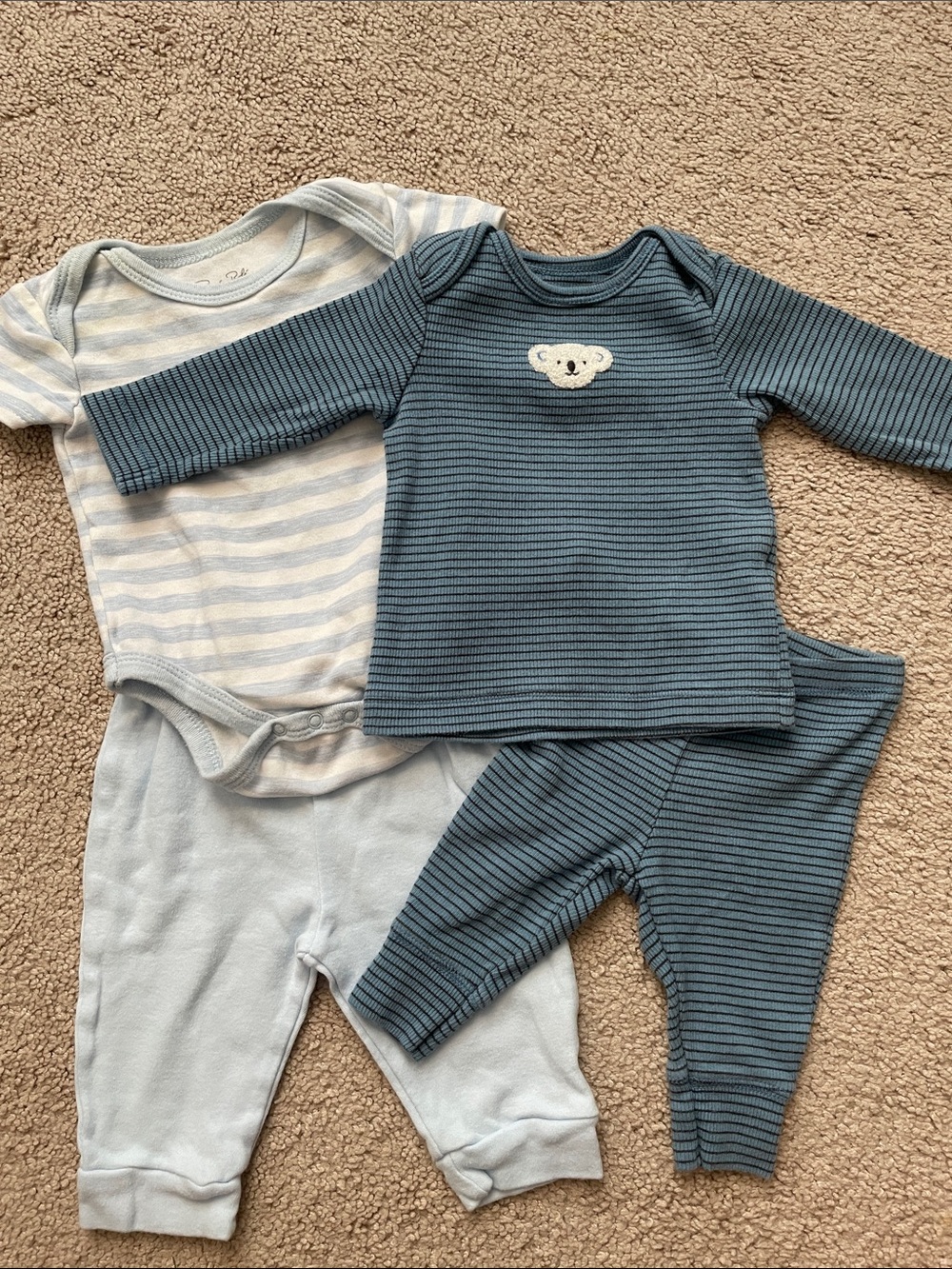 Unbranded Blue Striped Baby One-Piece and Two-Piece Set